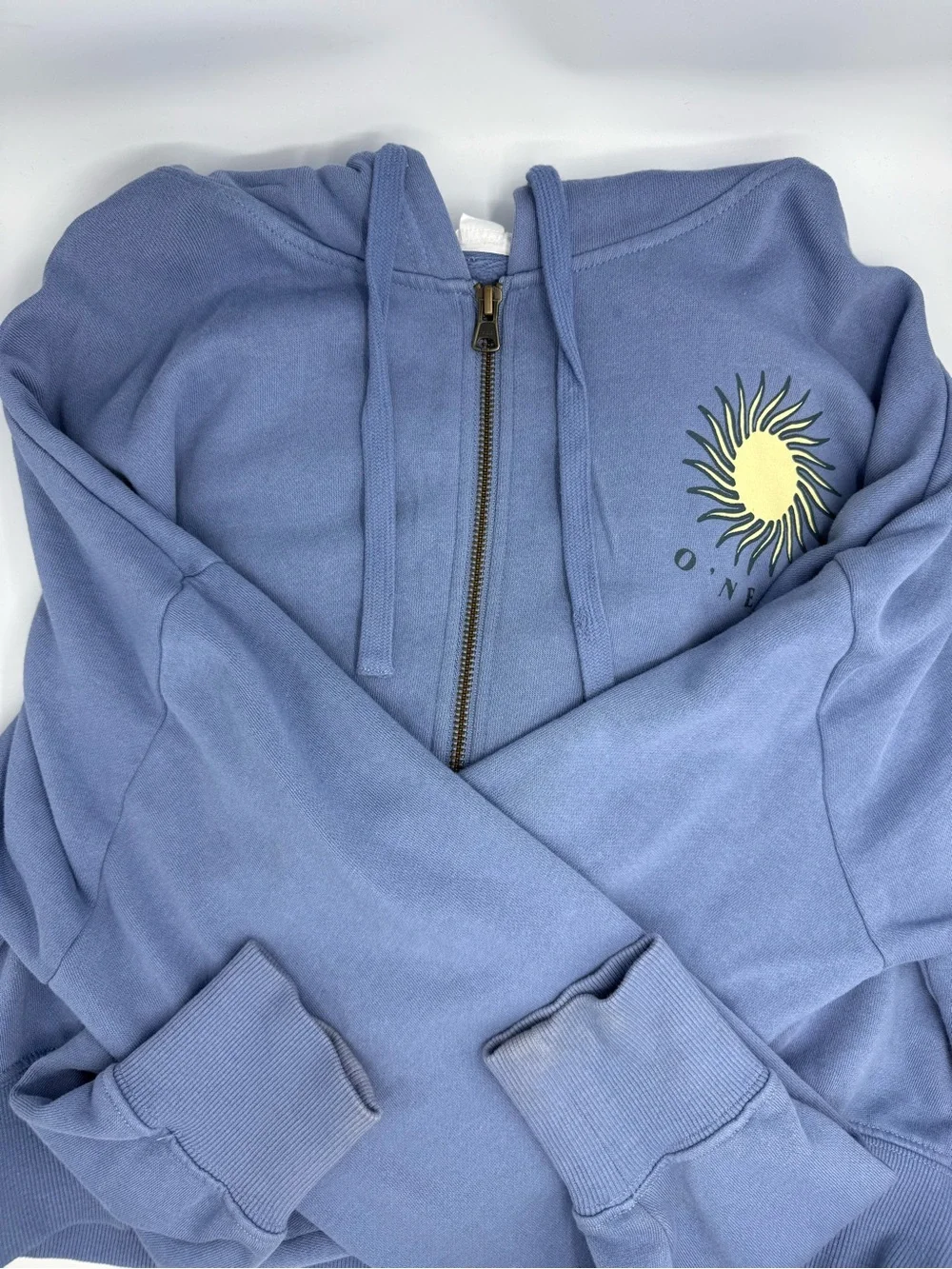 O'Neill Blue Graphic Sun & Wave zip up sweatshirt